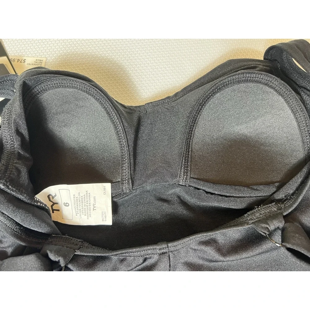 TYR‎ Women Size 6 Black NWT ControlFit One Piece Swimsuit UPF 50+ Chlorine Proof